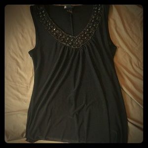 Black Jewelled tank top